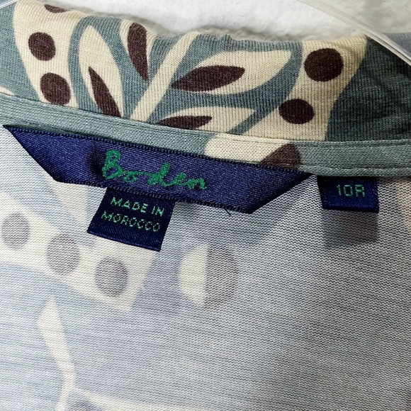 BODEN Collar Jersey True Wrap Stretch Leaf Midi Dress - Picture 11 of 13